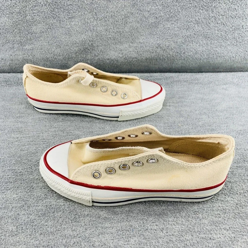 CONVERSE VINTAGE All Star Youth Size 13 Cream Sneakers Shoe Chuck Taylor Low Top